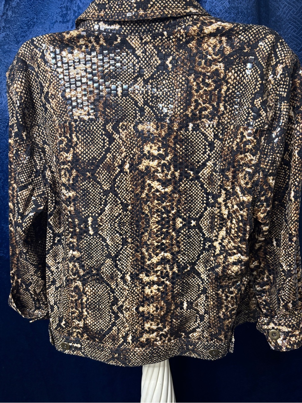Ruby Rd. Brown & Black Snake-Print Button Front Jacket - Picture 2 of 4